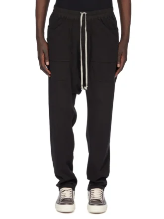 DRKSHDW FW25 CONCORDIANS CLASSIC CARGO DRAWSTRING IN BLACK COMPACT HEAVY JERSEY DU02E7370RIG-09