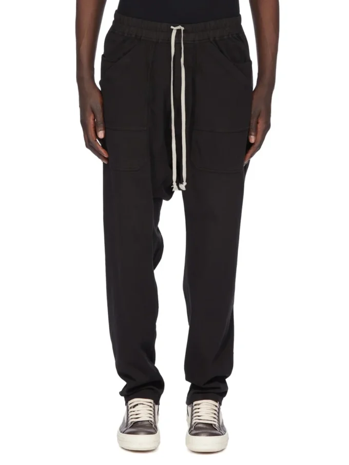 DRKSHDW FW25 CONCORDIANS CLASSIC CARGO DRAWSTRING IN BLACK COMPACT HEAVY JERSEY DU02E7370RIG-09