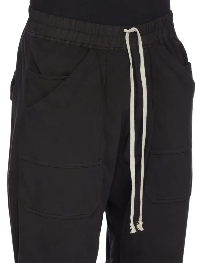 DRKSHDW FW25 CONCORDIANS CLASSIC CARGO DRAWSTRING IN BLACK COMPACT HEAVY JERSEY DU02E7370RIG-09