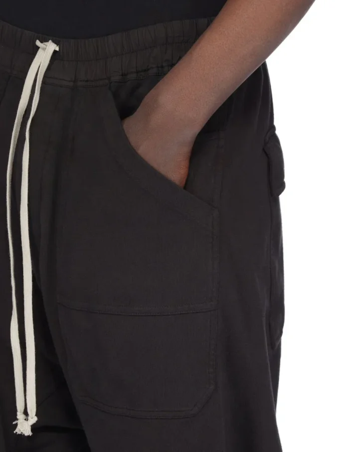 DRKSHDW FW25 CONCORDIANS CLASSIC CARGO DRAWSTRING IN BLACK COMPACT HEAVY JERSEY DU02E7370RIG-09