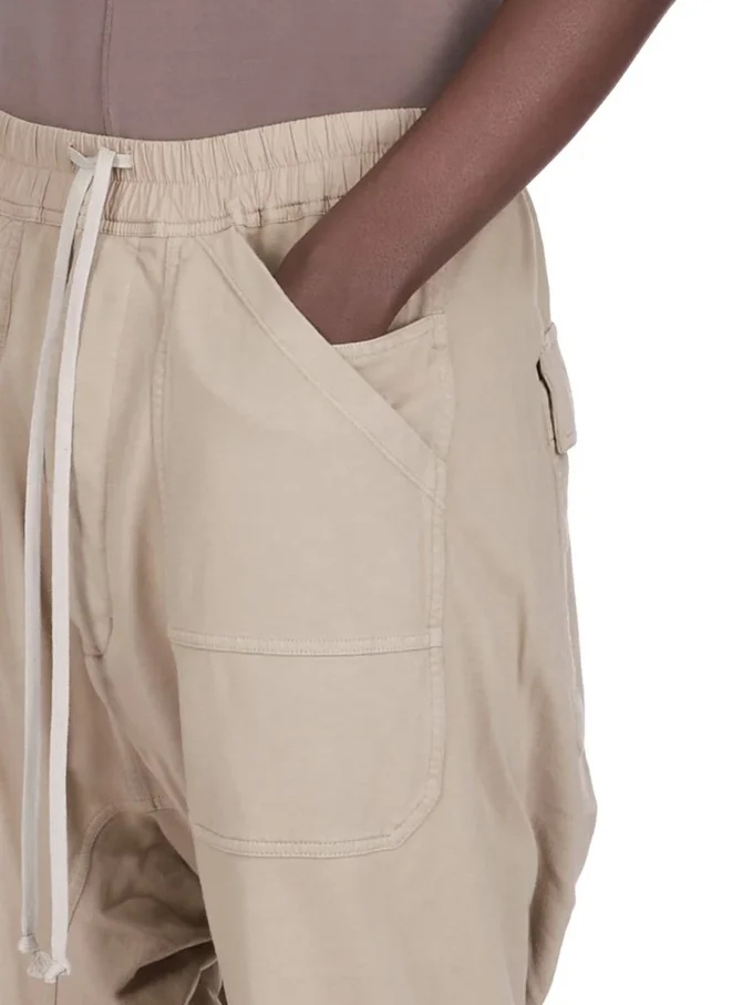 DRKSHDW FW25 CONCORDIANS CLASSIC CARGO DRAWSTRING IN DIRTY PEARL COMPACT HEAVY JERSEY DU02E7370RIG-88