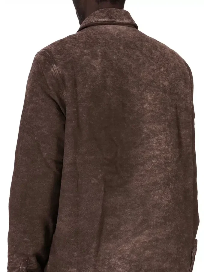 DRKSHDW FW25 CONCORDIANS CONCEALED ZIPFRONT JKT IN DRKDUST BRUSHED COTTON. DU02E7775BMO-78