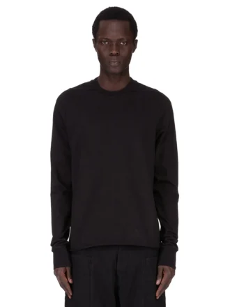 DRKSHDW FW25 CONCORDIANS CREWNECK SWEAT IN BLACK COMPACT HEAVY JERSEY. DU02E7279RIGP-09