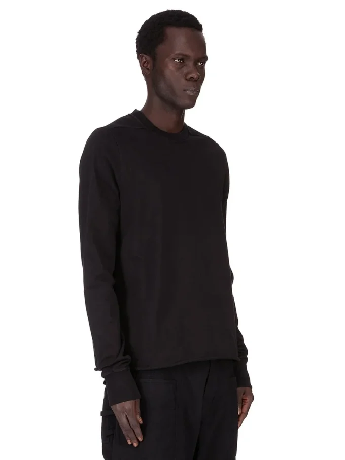 DRKSHDW FW25 CONCORDIANS CREWNECK SWEAT IN BLACK COMPACT HEAVY JERSEY. DU02E7279RIGP-09