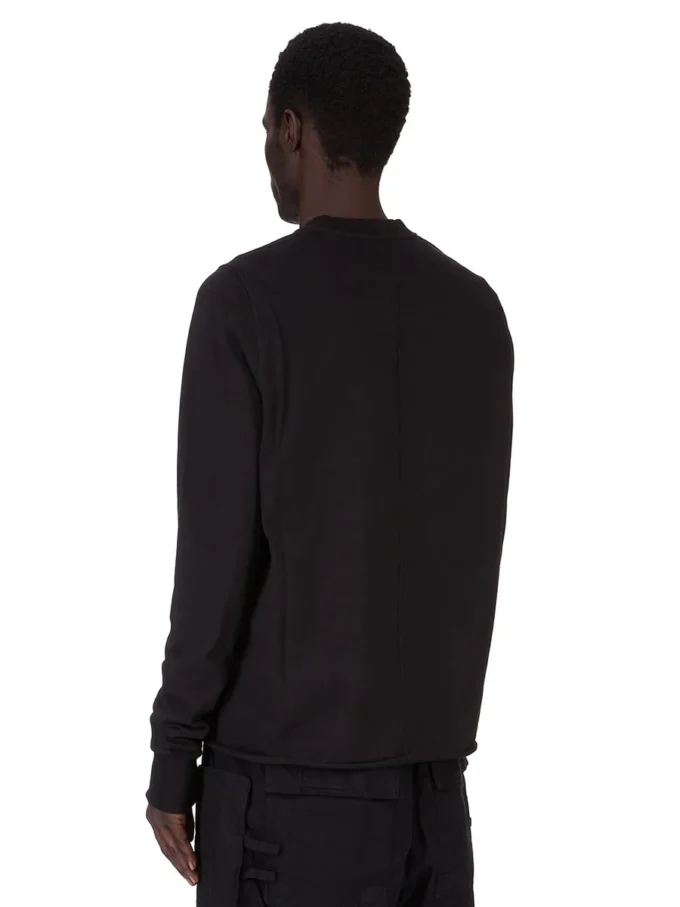 DRKSHDW FW25 CONCORDIANS CREWNECK SWEAT IN BLACK COMPACT HEAVY JERSEY. DU02E7279RIGP-09