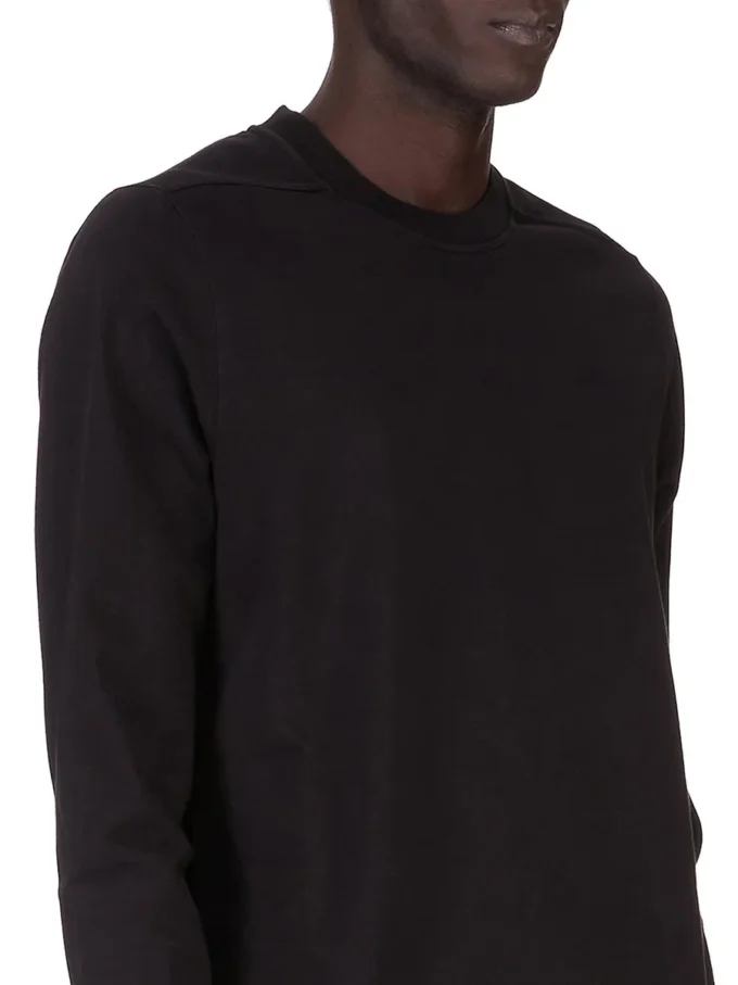 DRKSHDW FW25 CONCORDIANS CREWNECK SWEAT IN BLACK COMPACT HEAVY JERSEY. DU02E7279RIGP-09