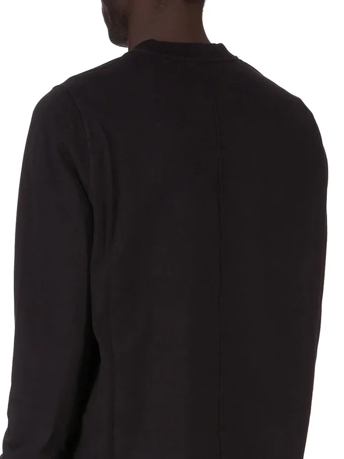 DRKSHDW FW25 CONCORDIANS CREWNECK SWEAT IN BLACK COMPACT HEAVY JERSEY. DU02E7279RIGP-09