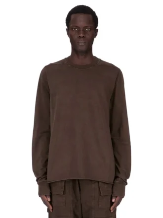 DRKSHDW FW25 CONCORDIANS CREWNECK SWEAT IN DARK DUST COMPACT HEAVY JERSEY. DU02E7279RIGP-78