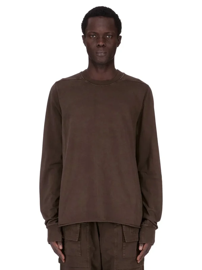 DRKSHDW FW25 CONCORDIANS CREWNECK SWEAT IN DARK DUST COMPACT HEAVY JERSEY. DU02E7279RIGP-78