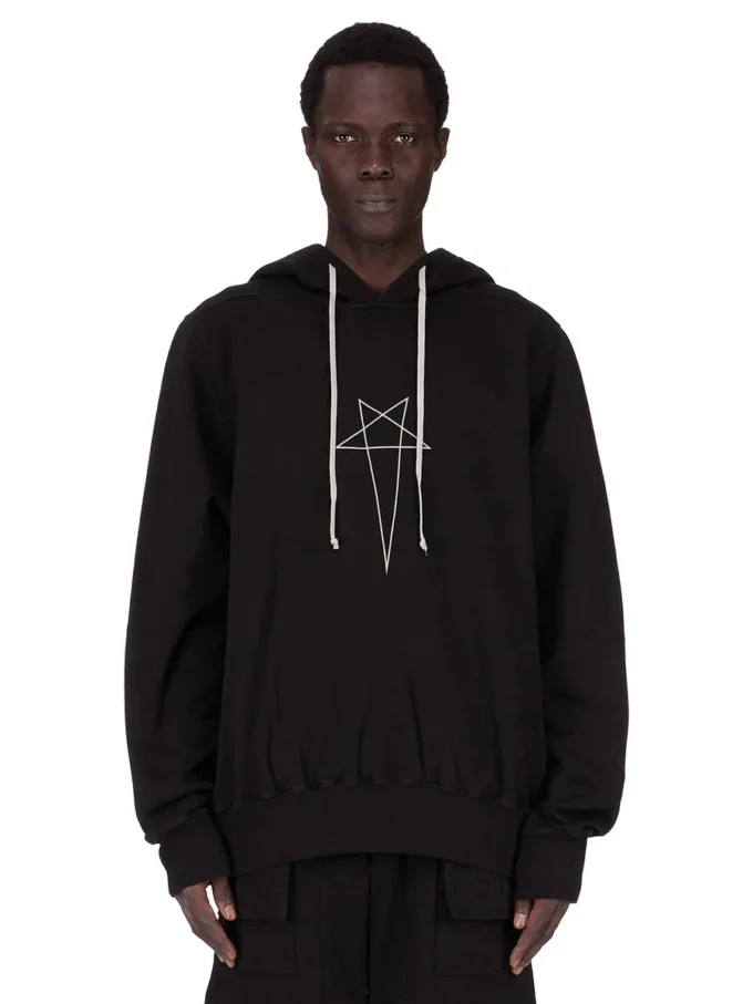 DRKSHDW FW25 CONCORDIANS OVERSIZED HOODIE IN BLACK/PEARL FURKA HEAVY SWEATSHIRT DU02E7262FEP3P-0908