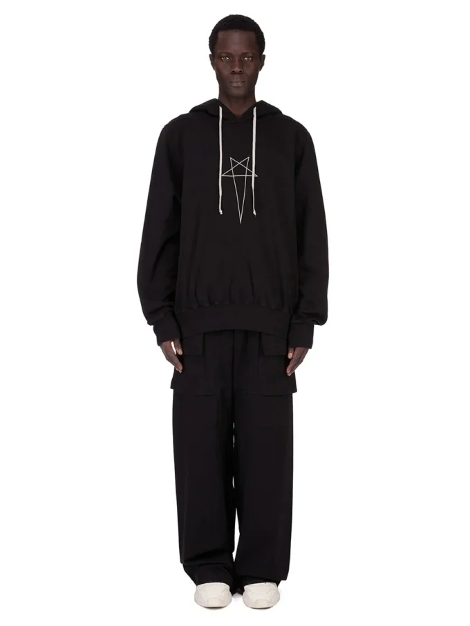 DRKSHDW FW25 CONCORDIANS OVERSIZED HOODIE IN BLACK/PEARL FURKA HEAVY SWEATSHIRT DU02E7262FEP3P-0908