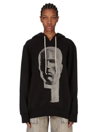 DRKSHDW FW25 CONCORDIANS OVERSIZED HOODIE IN BLACK/PEARL SLUP FELPA DS02E7241FSLP1P-0908