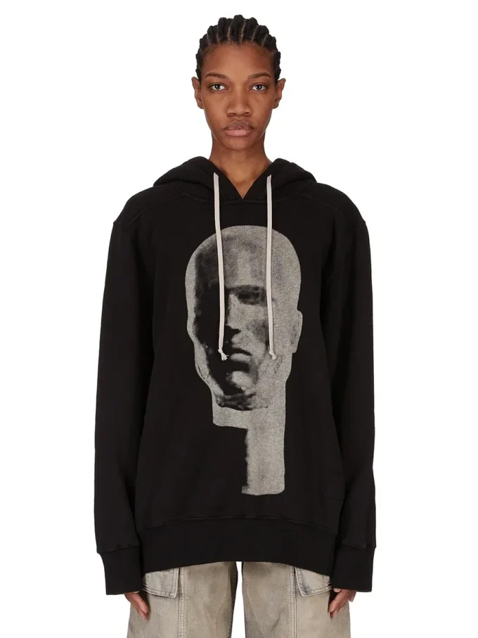 DRKSHDW FW25 CONCORDIANS OVERSIZED HOODIE IN BLACK/PEARL SLUP FELPA DS02E7241FSLP1P-0908