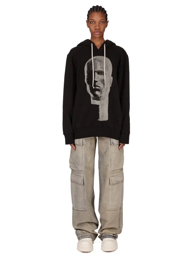 DRKSHDW FW25 CONCORDIANS OVERSIZED HOODIE IN BLACK/PEARL SLUP FELPA DS02E7241FSLP1P-0908