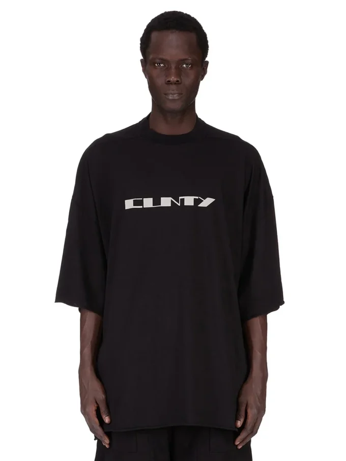 DRKSHDW FW25 CONCORDIANS TOMMY T IN BLACK/PEARL MEDIUM WEIGHT COTTON JERSEY DU02E7259RNEP2-0908