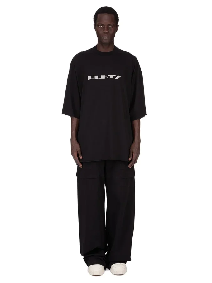 DRKSHDW FW25 CONCORDIANS TOMMY T IN BLACK/PEARL MEDIUM WEIGHT COTTON JERSEY DU02E7259RNEP2-0908