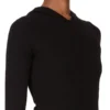 RICK OWENS FW25 CONCORDIANS CROPPED HOODED RIB LS T IN BLACK RAININO RIB JERSEY. RP02E4210RJR-09