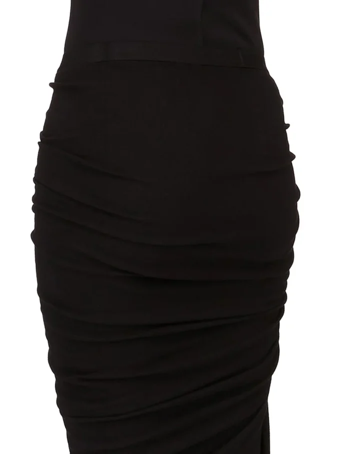 RICK OWENS FW25 CONCORDIANS EDFU SKIRT IN BLACK DOUBLE BRUSHED JERSEY DS02E7337JDB-09