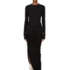 RICK OWENS FW25 CONCORDIANS EDFU SKIRT IN BLACK DOUBLE BRUSHED JERSEY DS02E7337JDB-09