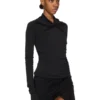 RICK OWENS FW25 CONCORDIANS KAIRO LS TOP IN BLACK VISCOSE CREPE JERSEY LI02E3212CVI-09