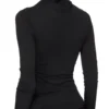 RICK OWENS FW25 CONCORDIANS KAIRO LS TOP IN BLACK VISCOSE CREPE JERSEY LI02E3212CVI-09