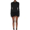 RICK OWENS FW25 CONCORDIANS KAIRO LS TOP IN BLACK VISCOSE CREPE JERSEY LI02E3212CVI-09