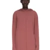 RICK OWENS FW25 CONCORDIANS OVERSIZED HOODIE IN ROSEWOOD LIGHTWEIGHT RASATO KNIT. RP02E4613M-13
