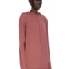 RICK OWENS FW25 CONCORDIANS OVERSIZED HOODIE IN ROSEWOOD LIGHTWEIGHT RASATO KNIT. RP02E4613M-13