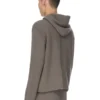 RICK OWENS FW25 CONCORDIANS PRECOLLECTION ZIPPED HOODIE IN DUST LAS PALMAS CASHMERE KNIT. RU02E1666KLWS-34