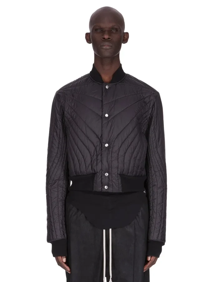 RICK OWENS FW25 CONCORDIANS QUILTED FLIGHT JKT IN BLACK LIGHT NYLON RU02E1727NPT1-09