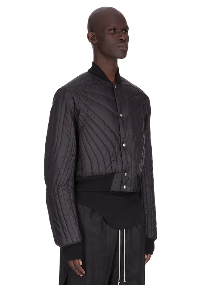 RICK OWENS FW25 CONCORDIANS QUILTED FLIGHT JKT IN BLACK LIGHT NYLON RU02E1727NPT1-09
