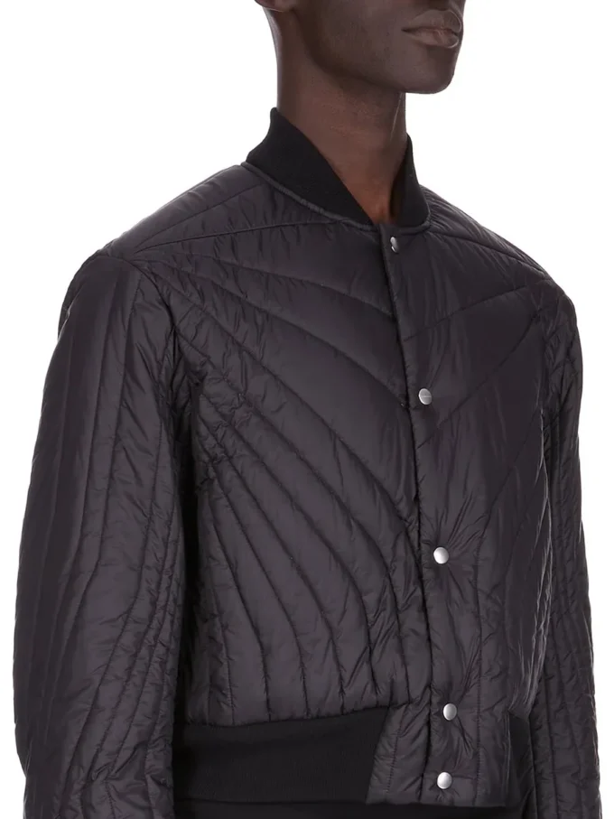 RICK OWENS FW25 CONCORDIANS QUILTED FLIGHT JKT IN BLACK LIGHT NYLON RU02E1727NPT1-09