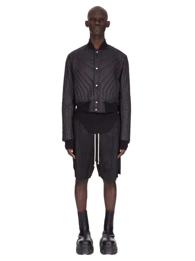 RICK OWENS FW25 CONCORDIANS QUILTED FLIGHT JKT IN BLACK LIGHT NYLON RU02E1727NPT1-09