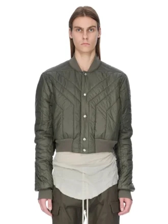 RICK OWENS FW25 CONCORDIANS QUILTED FLIGHT JKT IN BOSCO LIGHT NYLON. RU02E1727NPT1-25