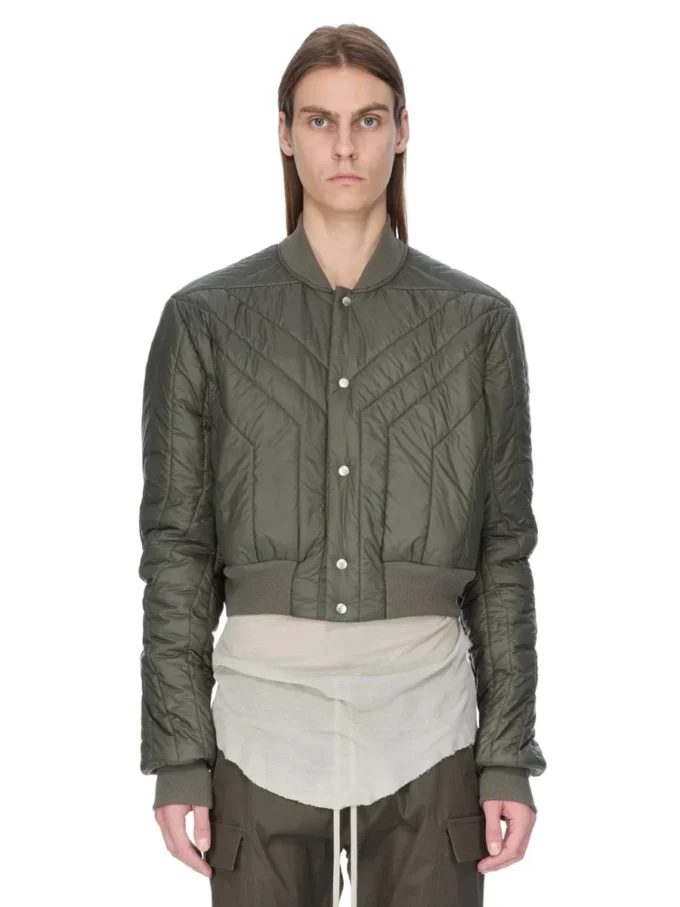 RICK OWENS FW25 CONCORDIANS QUILTED FLIGHT JKT IN BOSCO LIGHT NYLON. RU02E1727NPT1-25