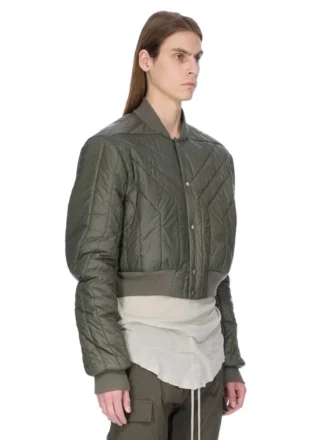 RICK OWENS FW25 CONCORDIANS QUILTED FLIGHT JKT IN BOSCO LIGHT NYLON. RU02E1727NPT1-25