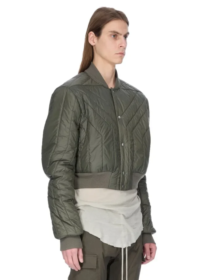 RICK OWENS FW25 CONCORDIANS QUILTED FLIGHT JKT IN BOSCO LIGHT NYLON. RU02E1727NPT1-25