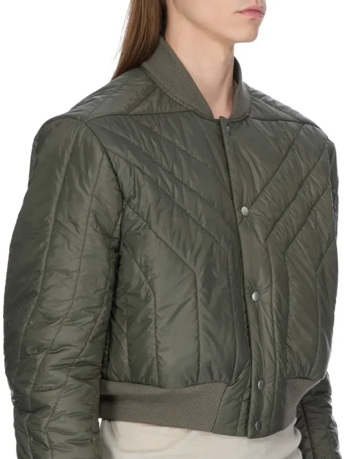 RICK OWENS FW25 CONCORDIANS QUILTED FLIGHT JKT IN BOSCO LIGHT NYLON. RU02E1727NPT1-25