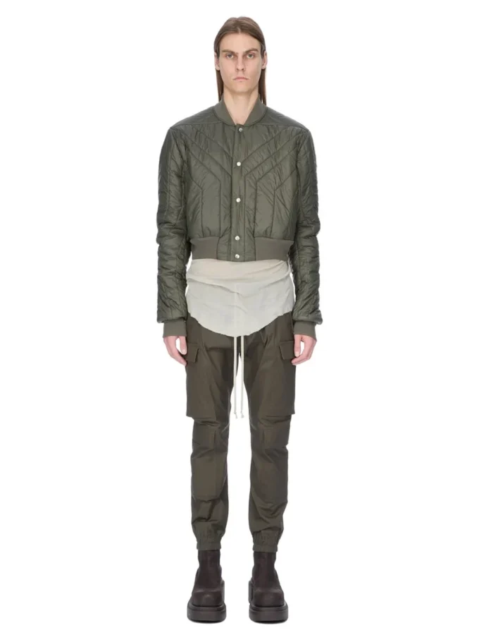 RICK OWENS FW25 CONCORDIANS QUILTED FLIGHT JKT IN BOSCO LIGHT NYLON. RU02E1727NPT1-25