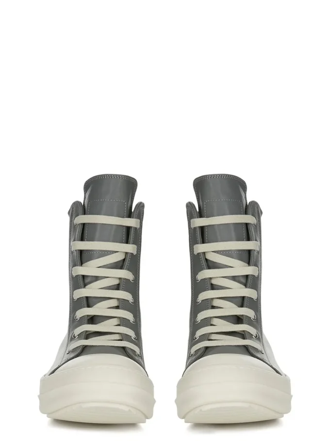 RICK OWENS FW25 CONCORDIANS SNEAKERS IN WASHED INDIGO/MILK/MILK FULL GRAIN COW LEATHER RP02E4890LCO-0611