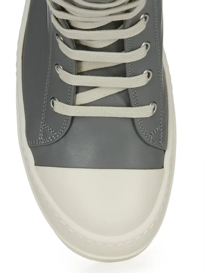 RICK OWENS FW25 CONCORDIANS SNEAKERS IN WASHED INDIGO/MILK/MILK FULL GRAIN COW LEATHER RP02E4890LCO-0611