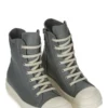 RICK OWENS FW25 CONCORDIANS SNEAKERS IN WASHED INDIGO/MILK/MILK FULL GRAIN COW LEATHER RP02E4890LCO-0611
