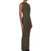 RICK OWENS FW25 CONCORDIANS TANK DRESS MOTIVO IN BOSCO LIGHTWEIGHT RASATO KNIT RP02E4676MLK-25