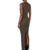 RICK OWENS FW25 CONCORDIANS TANK DRESS MOTIVO IN BOSCO LIGHTWEIGHT RASATO KNIT RP02E4676MLK-25