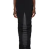 RICK OWENS LILIES FW25 CONCORDIANS EVA SKIRT IN BLACK VISCOSE CREPE JERSEY LI02E3316CVI-09