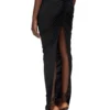 RICK OWENS LILIES FW25 CONCORDIANS EVA SKIRT IN BLACK VISCOSE CREPE JERSEY LI02E3316CVI-09