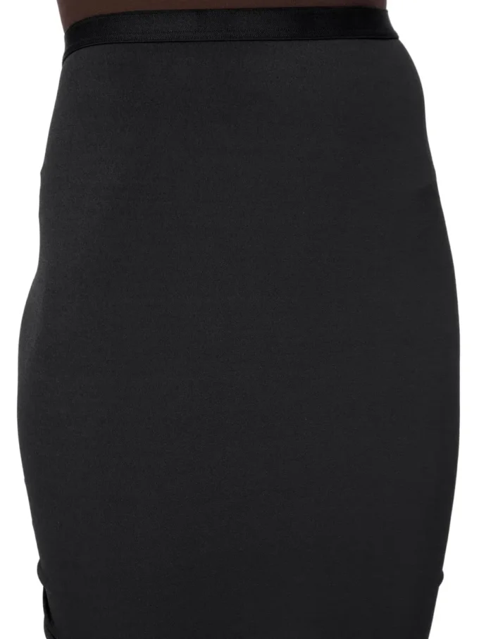 RICK OWENS LILIES FW25 CONCORDIANS EVA SKIRT IN BLACK VISCOSE CREPE JERSEY LI02E3316CVI-09