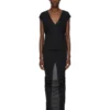 RICK OWENS LILIES FW25 CONCORDIANS EVA SKIRT IN BLACK VISCOSE CREPE JERSEY LI02E3316CVI-09